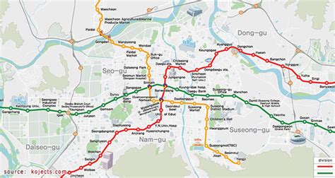 แจกฟรี แผนที่รถไฟใต้ดินแทกู Daegu Map คู่มือเที่ยวเกาหลีด้วยตัวเอง