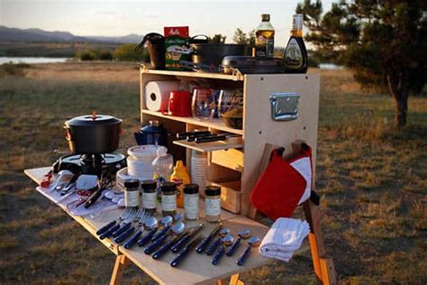 You should upgrade or use an i'm working on my first camp kitchen after having just a drawer with a stove in it. Comfortably Cook Outside with the Outdoorsman Camp Kitchen