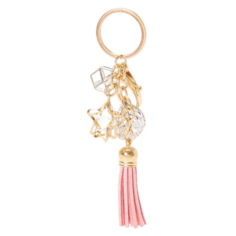 Pink Charm Tassel Keychain Claires Us