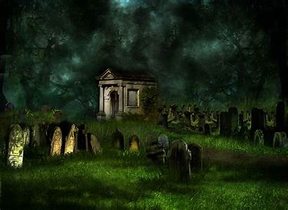 Graveyard Cemetery Dark Wallpapers Night Cloudy Background