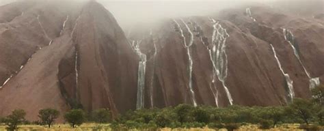 Uluru Became A Massive Waterfall After Extreme Rains Flooded The