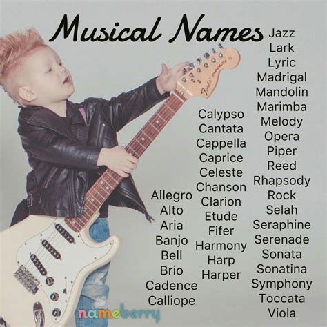 Musical Names Best Character Names Kid Names Names