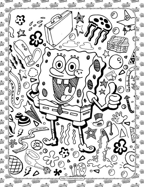 Spongebob Hand Drawn Coloring Pages