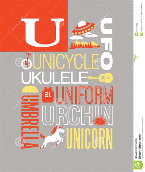 Kindergarten words that start with u · uncle: Letter U Words Typography Illustration Alphabet Poster ...