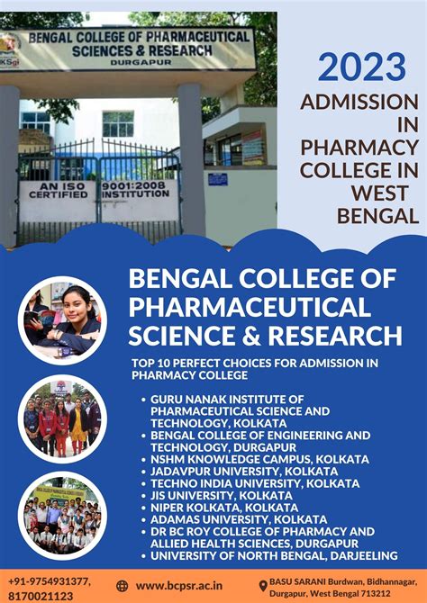 Picks For Admission In Pharmacy College In West Bengal For 2023
