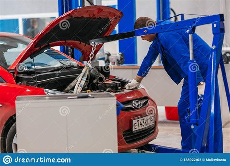 russia nizhny novgorod august 17 2015 car service station interior of a vehicle repair