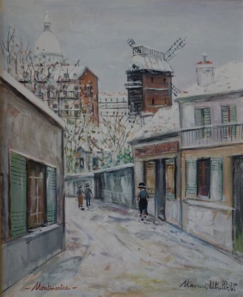 Maurice Utrillo Paris Winter Day At Montmartre Original Signed