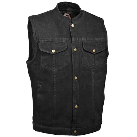 Shop with afterpay on eligible items. Men's Black Denim Motorcycle Vests, Anarchy Club Style