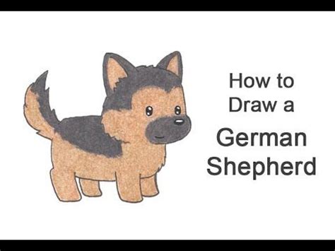 Draw the german shepherd dogs nose inside the muzzle by first lightly drawing a circle. How to Draw a German Shepherd Puppy Dog (Cartoon) VIDEO ...