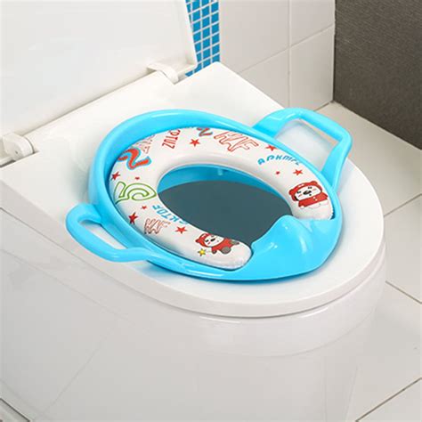 2in1 Toilet Seat Cover Cushion Handles Kid Toddler Baby Bathroom Potty