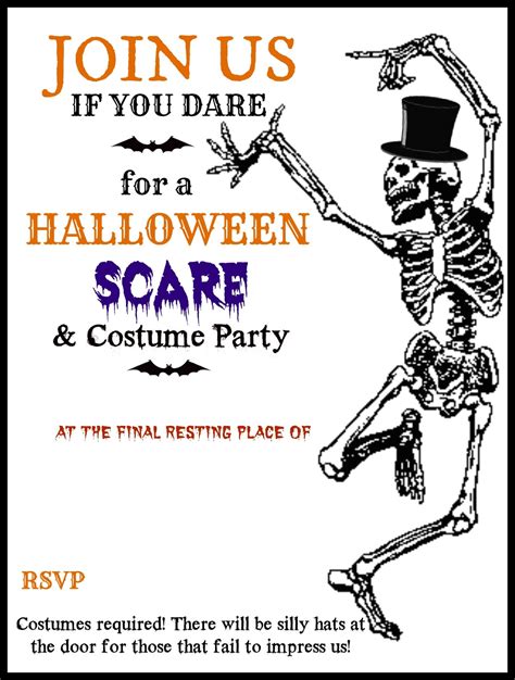 crafty  crosby halloween party invitations  template