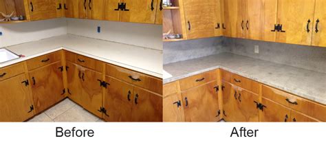 The laminate comes in sheets that you cut slightly larger than the work surface so that you. How to resurface kitchen counter tops with concrete » any