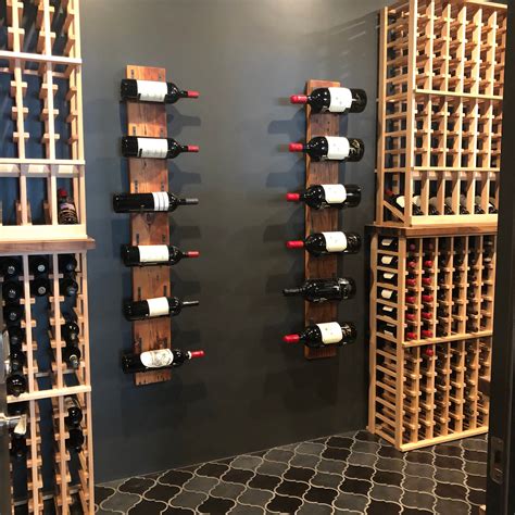 16 Bottle Wall Mounted Wine Rack Distressed Wood Reclaimed Etsy