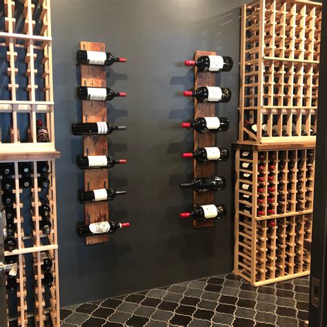 16 bottle wall-mounted wine rack distressed wood reclaimed