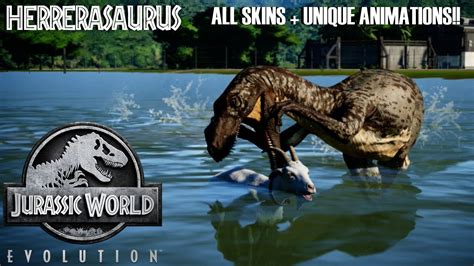 All Herrerasaurus Skins Unique Animations In Jurassic World