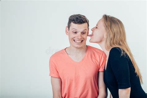 Woman Licking Man Cheek Stock Photos Free Royalty Free Stock Photos From Dreamstime