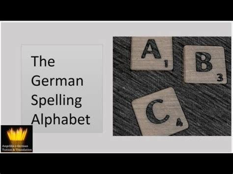 When learning how to spell in english, knowing the phonetics really helps. The German Spelling Alphabet (sample lesson) | German ...