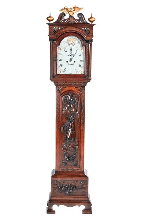 Antiques Atlas Quality Antique Carved Oak 8 Day Grandfather Clock