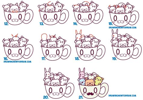 Maybe you would like to learn more about one of these? How to Draw Cute Kawaii Animals and Characters in a Coffee Cup Easy Step by Step Drawing ...