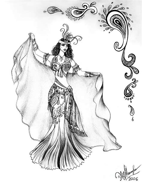 Belly Dancer With Veil Friend Of Ameynra Drawing By Sofia Metal Queen