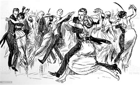 Couples Dancing Stock Illustration Download Image Now 1890 1899 19th Century 19th Century