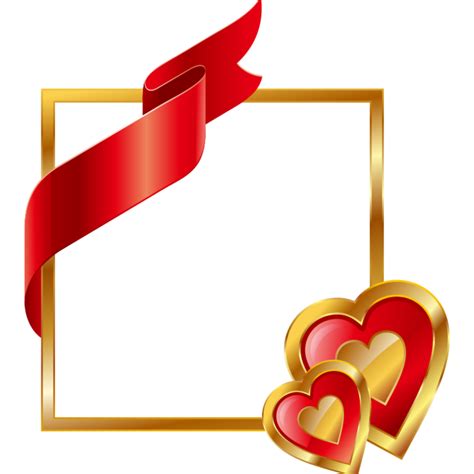 Mq Gold Red Hearts Frame Sticker By Qoutesforlife