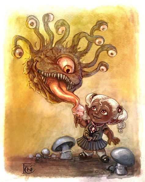 Beholder And Drow By Feliciacano On Deviantart Creature Art Fantasy