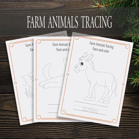 Farm Animal Tracing Worksheets