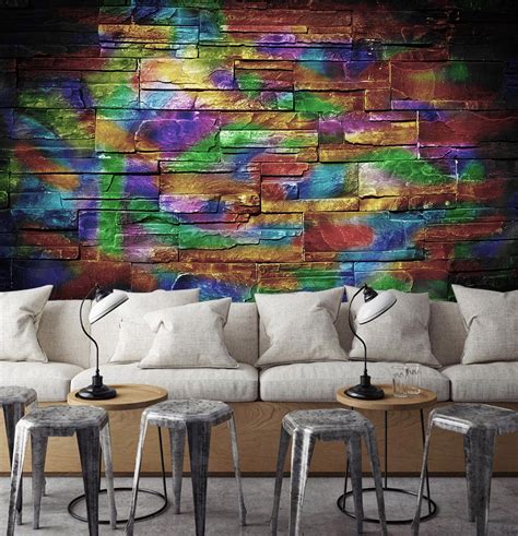 3d Colored Bricks 1440 Wall Murals Aj Wallpaper