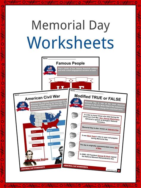 Memorial Day Facts, Worksheets & Historical Information For Kids