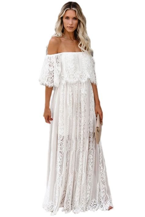 The Best Chapter Off The Shoulder Lace Maxi Dress Boho Lace Maxi