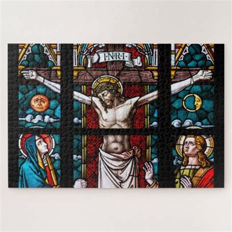 Christ On The Cross Stained Glass Jigsaw Puzzle In 2021