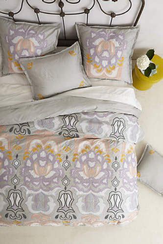 Nwt Anthropologie 600 Safia Embroidered Halcyon Queen Duvet 3 Pillow
