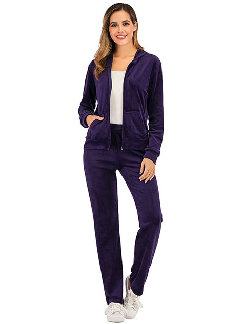 lelinta velour tracksuit for women outfit hoodie and pants tracksuit yoga running sport