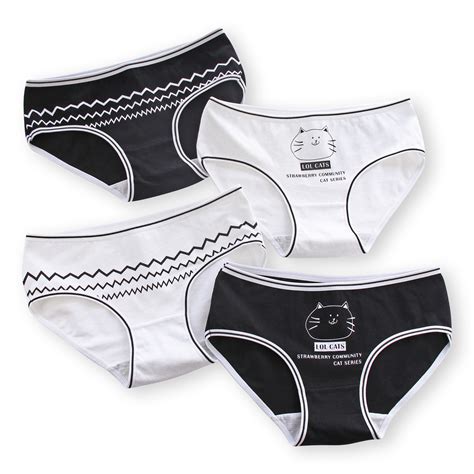 4 5pcs lot girls briefs teen girl underwear cotton black underpants cute panties for girls