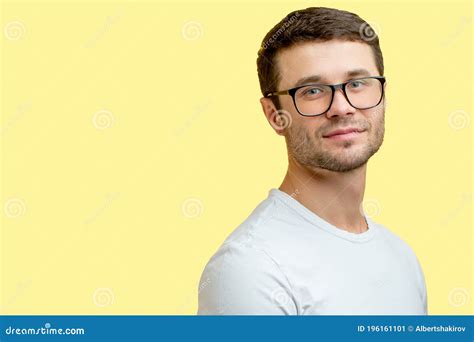 Close Up Side View Photo Of A Cute Hipster In Stylish Glasses Stock Image Image Of Advertising
