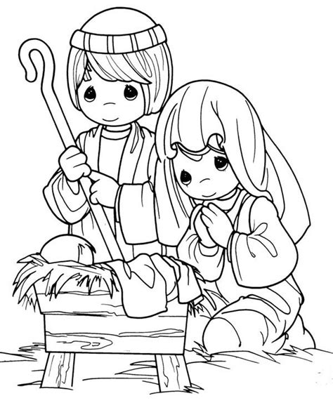 Joseph and Mary in Jesus Christ Nativity Coloring Page | Precious