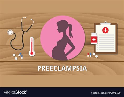 Preeclampsia Pregnancy Medical Health Treatment Vector Image