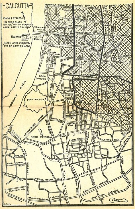 Calcutta Map 1945 City Plan Maps Of India