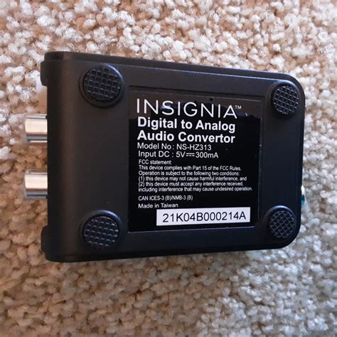 Insignia NS HZ313 Optical Coaxial Digital To Analog Converter NEW In