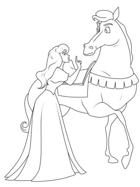 Kostenlose Malvorlage Prinzessin Prinzessin Und Ihr Pferd Zum Ausmalen