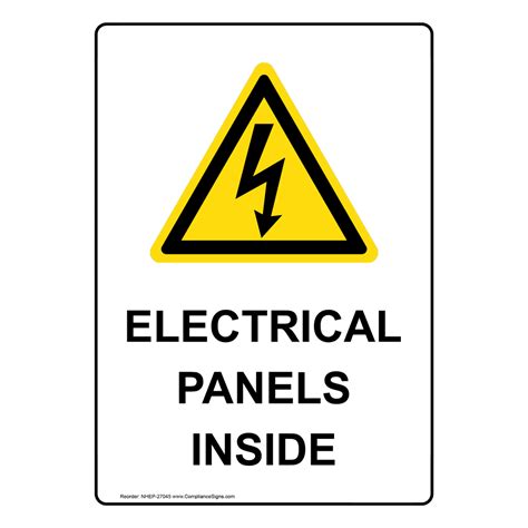 Portrait Electrical Panels Inside Sign With Symbol Nhep 27045