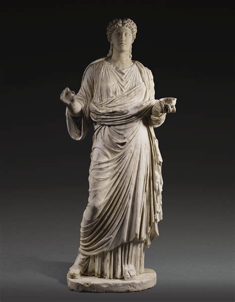 A Monumental Roman Marble Portrait Statue Of A Woman Circa 2nd Century