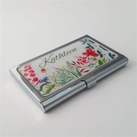 Personalized Business Card Holder Custom Flower Business Card