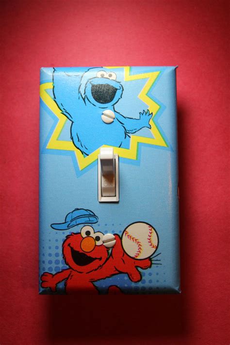 The most common sesame street bedroom material is cotton. Sesame Street Cookie Monster & Elmo Baseball Light Switch ...