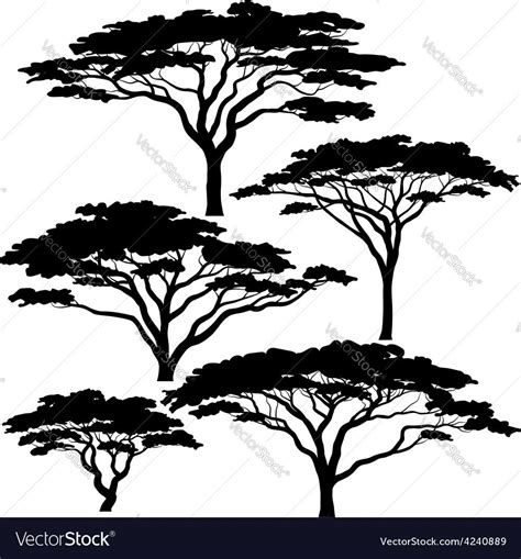 Silhouette African Savanna Trees Pets Lovers