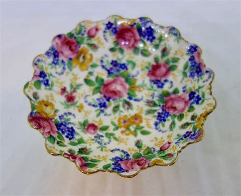 Vintage James Kent Of London Floral Pin Dish Or Nut Dish Made In