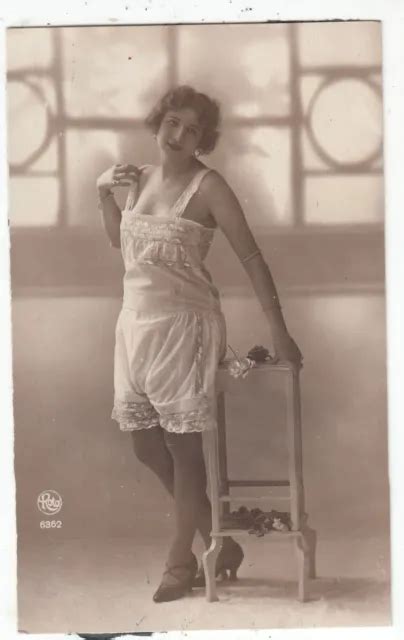 Original S Woman In Lingerie Risqu Nude French Photo Postcard By