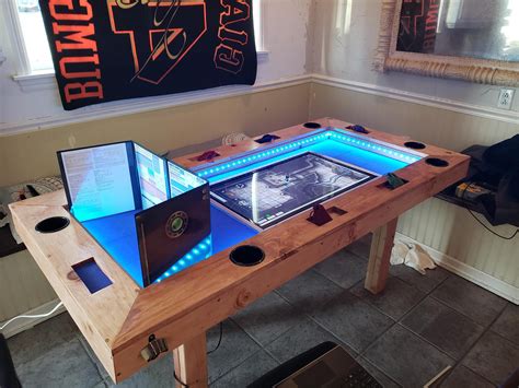 Oc Built My Own Custom Dandd Table In 2021 Gaming Table Diy Dnd