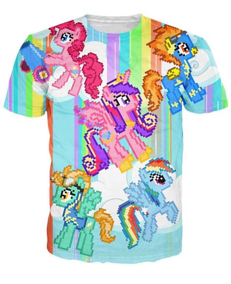 Digital Pony T Shirt Rainbow Dash Princess Cadance Pinkie Pie Spitfire